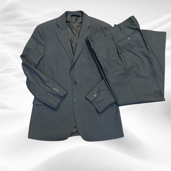 Brooks Brothers 346 Stretch 2-Button Wool Gray Suit 41R‎ 34X30 - Picture 1 of 13